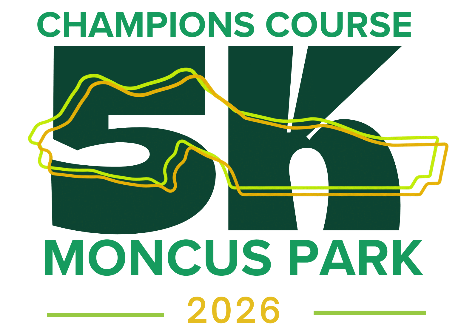 Champions Course 5K at Moncus Park, December 13, 2026, 10:00 AM. 5K cross country, all welcome. $40 includes race and event shirt.